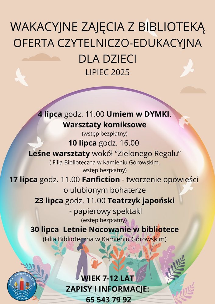 informacja o ofercie wakacyjnej bibioteki
