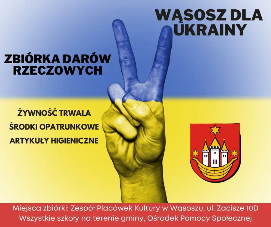plakat o zbiórce darów