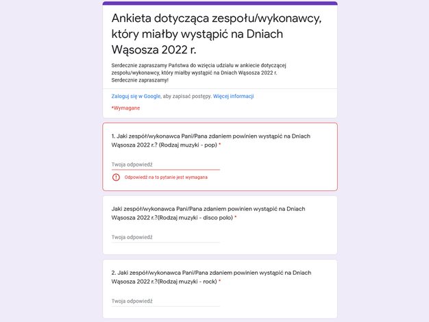 podgląd ankiety
