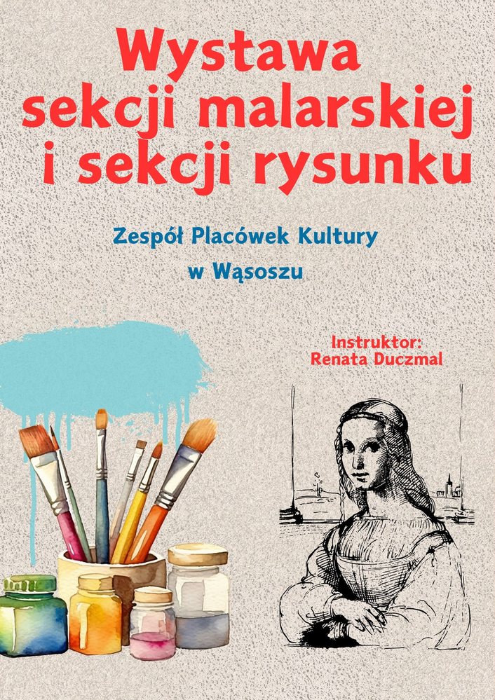 plakat zapraszający na wystawę plastyczną