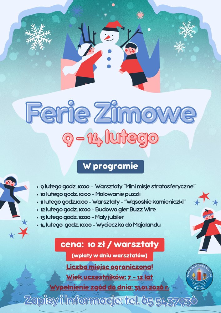 plakat z ofertą na ferie 2026