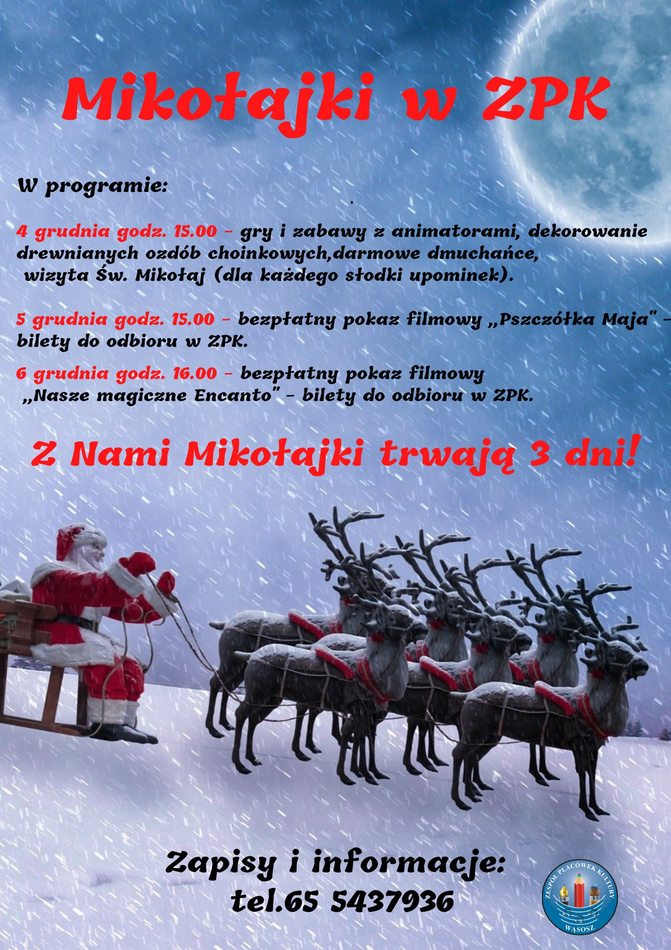 mikołajkowy plakat ze szczegółami