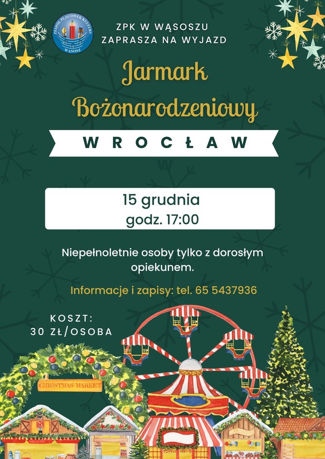 plakat ze szczegółami wyjazdu