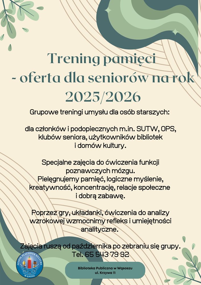 plakat zapraszający na zajęcia