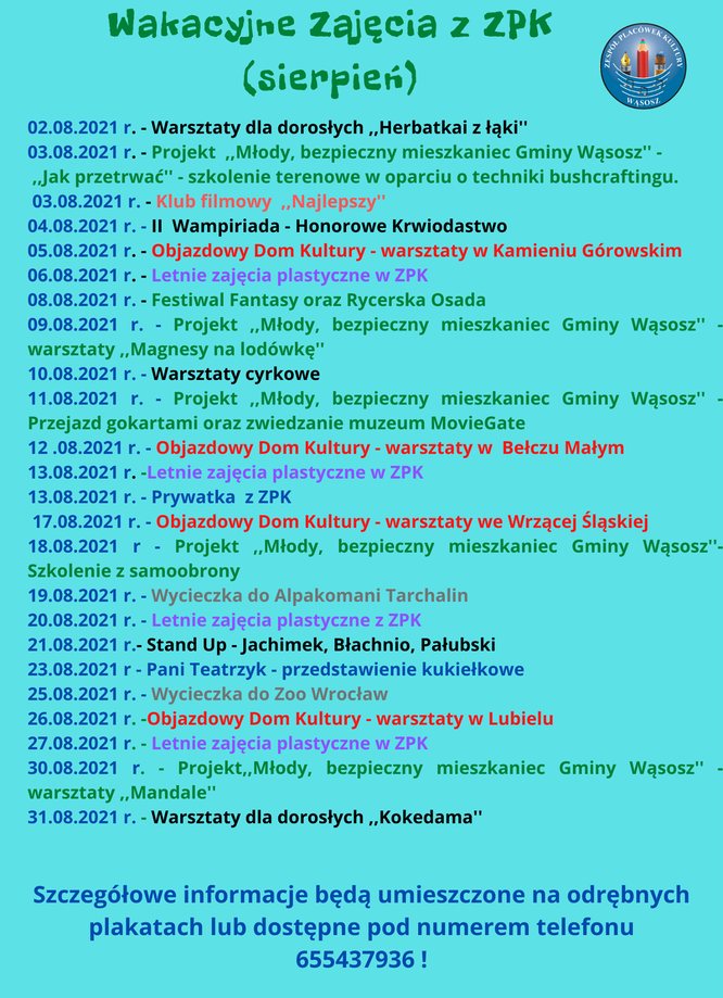 plakat wydarzeń 