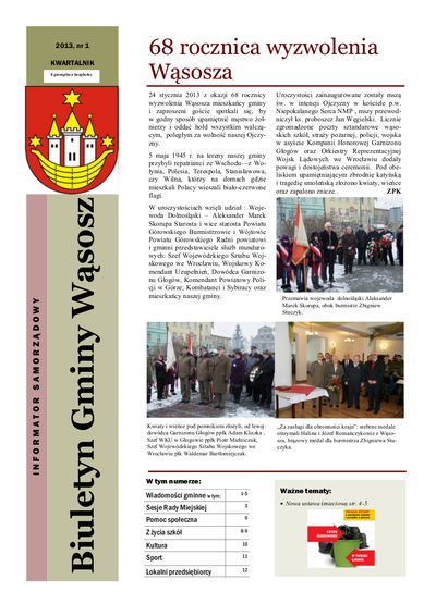 min biuletyn gminy wasosz 01 2013