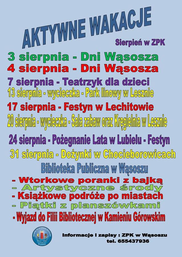 harmonogram - sierpień