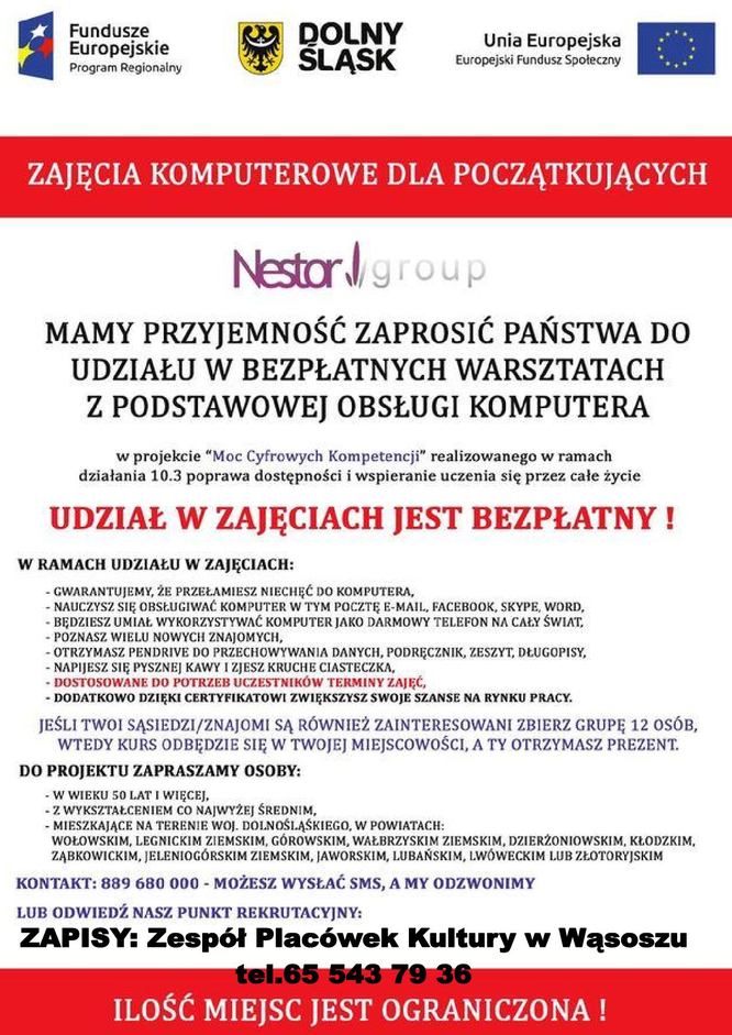 Bezpłatne warsztaty z obsługi komputera